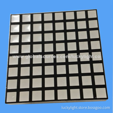 1.2" 8 x 8 Hi-Eff Red Square Dot-matrix LED Display with Hi-Eff Red 640nm Dominant Wavelength